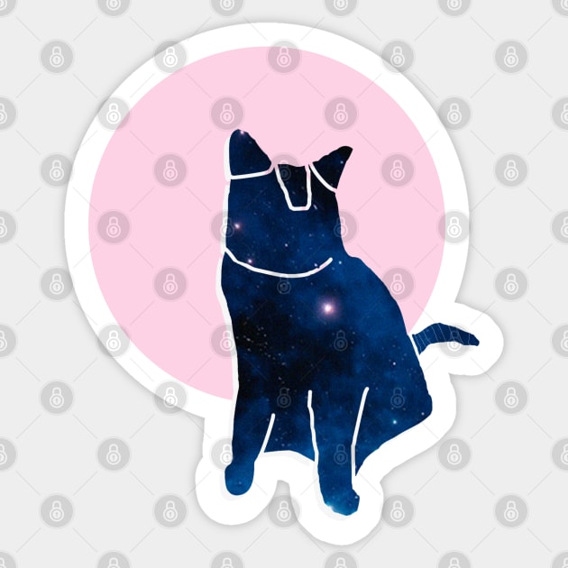 The Pet - Galaxy Cat Sticker by theladyernestember